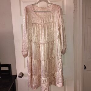 Indigo Cream Satin Robe